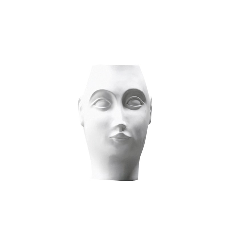 Scultura – Habibi-volto in ceramica bianca bianco opaco